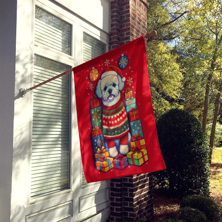 Bichon Frise Holiday Christmas House Flag