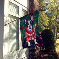 Boston Terrier Christmas House Flag