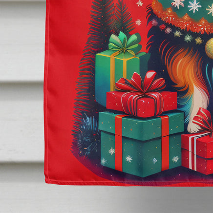 Sheltie Holiday Christmas House Flag