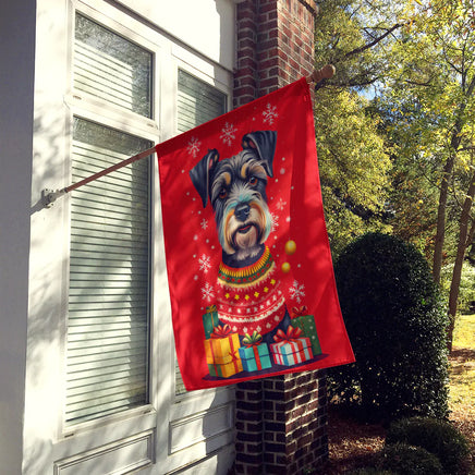 Schnauzer Holiday Christmas House Flag