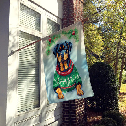 Rottweiler Christmas House Flag