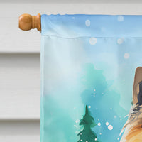 Keeshond Christmas House Flag