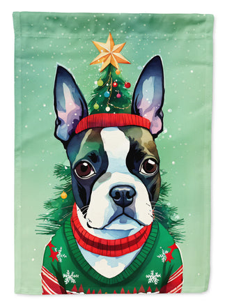 Boston Terrier Christmas House Flag