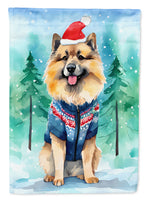 Keeshond Christmas House Flag