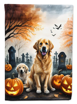 Golden Retriever Spooky Halloween House Flag