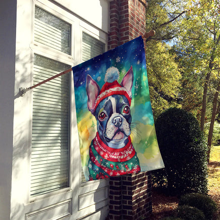 Boston Terrier Christmas House Flag