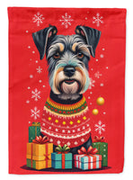 Schnauzer Holiday Christmas House Flag