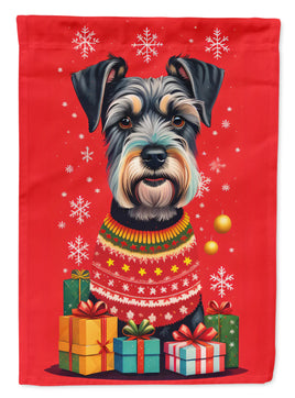 Schnauzer Holiday Christmas House Flag