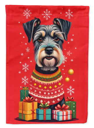 Schnauzer Holiday Christmas House Flag