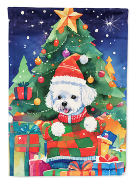 Bichon Frise Christmas House Flag