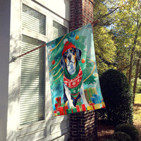 Bluetick Coonhound Christmas House Flag