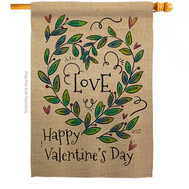 28 In. X 40 In. Love Valentine Spring House Flag Double-Sided Decorative Vertical Flags