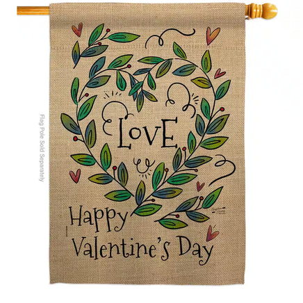 28 In. X 40 In. Love Valentine Spring House Flag Double-Sided Decorative Vertical Flags