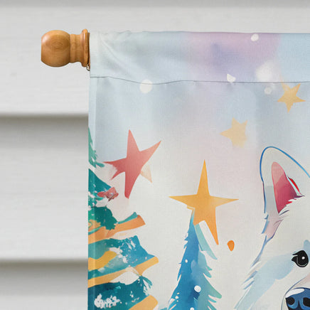 Samoyed Christmas House Flag