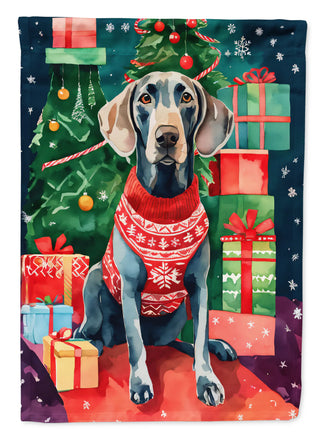 Weimaraner Christmas House Flag