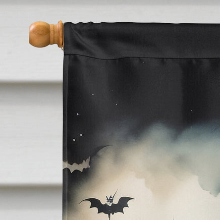 Keeshond Spooky Halloween House Flag