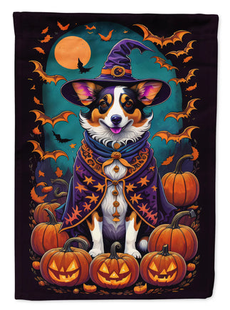 Corgi Witchy Halloween House Flag