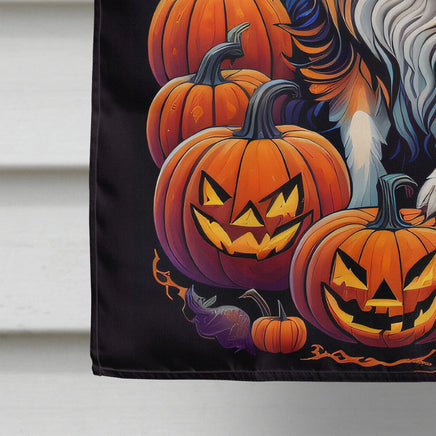 Australian Shepherd Witchy Halloween House Flag