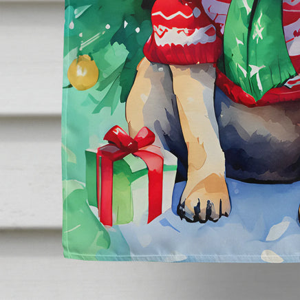 Pug Christmas House Flag