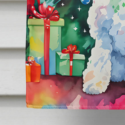 Poodle Christmas House Flag