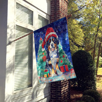 Bernese Mountain Dog Christmas House Flag