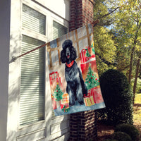 Poodle Christmas House Flag