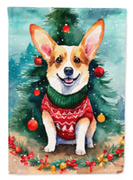 Corgi Christmas House Flag