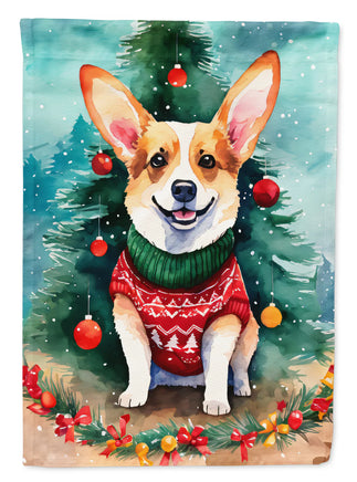 Corgi Christmas House Flag