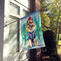 Keeshond Christmas House Flag