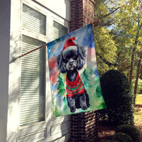 Poodle Christmas House Flag