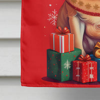 Fawn Pug Holiday Christmas House Flag