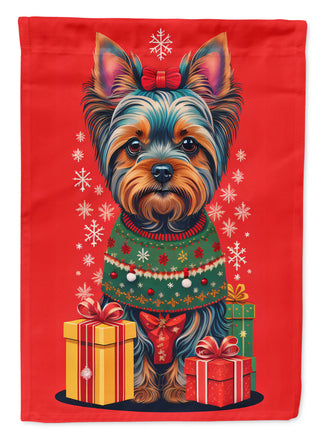 Yorkshire Terrier Holiday Christmas House Flag