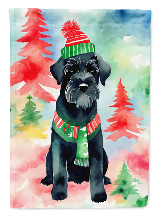 Schnauzer Christmas House Flag