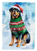 Rottweiler Christmas House Flag