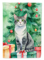 Ural Rex Cat by the Christmas Tree House Flag