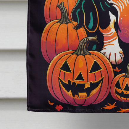 Basset Hound Witchy Halloween House Flag