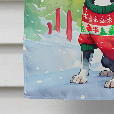 Boston Terrier Christmas House Flag