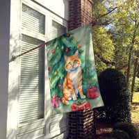 Cheetoh Cat by the Christmas Tree House Flag