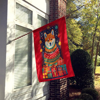 Shiba Inu Holiday Christmas House Flag