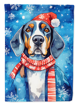 Black and Tan Coonhound Christmas House Flag