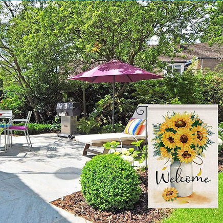 SENYUE Welcome Fall Garden Flag 12 X 18 Inch, Fall Garden Flag Double Sided, Fall Small Garden Flag Outdoor Decoration,Sunflowers