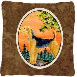 Airedale Decorative   Canvas Fabric Pillow