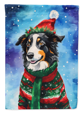 Border Collie Christmas House Flag