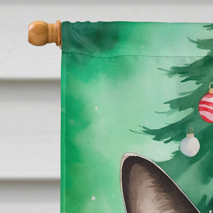 Colorpoint Shorthair Cat by the Christmas Tree House Flag