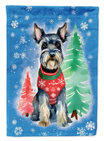 Schnauzer Christmas House Flag