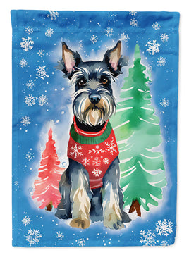 Schnauzer Christmas House Flag