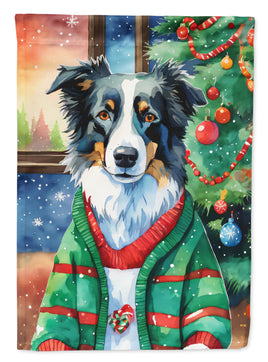 Border Collie Christmas House Flag