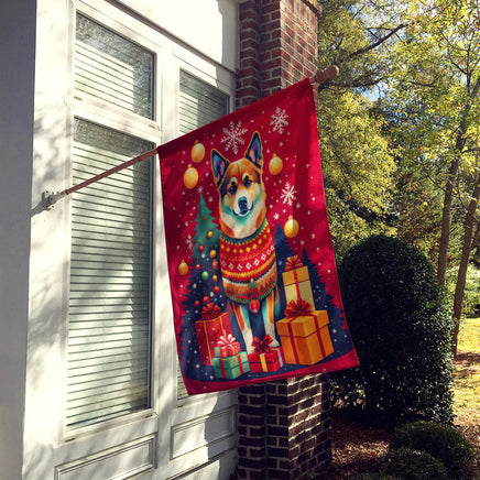 Norwegian Buhund Holiday Christmas House Flag