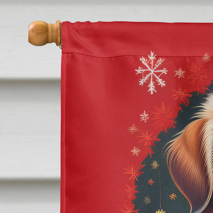 Tibetan Spaniel Holiday Christmas House Flag