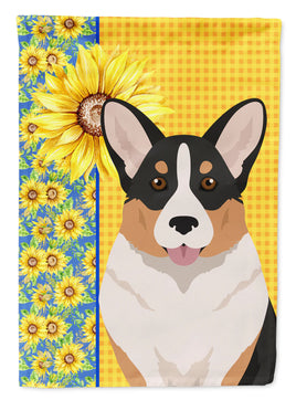 Summer Sunflowers Tricolor Cardigan Corgi House Flag